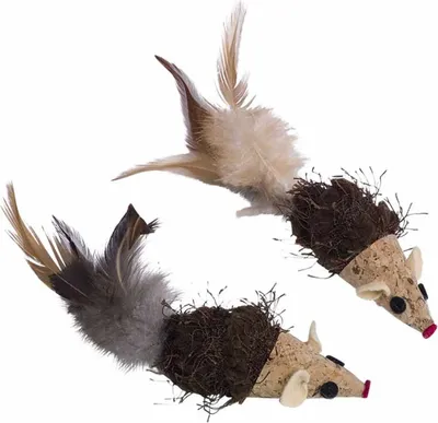 Produktbild von Nobby Katzenspielzeug Korkmaus, 2er Pack, mit Rassel