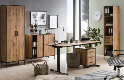 Produktbild von Büromöbel Set FALUN-80 in Eiche Landhaus Nb.