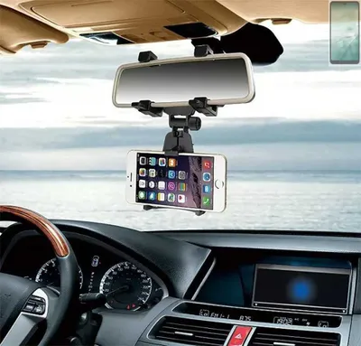 Produktbild von K-S-Trade Smartphone Halterung kompatibel mit Sharp Aquos Wish4 Rückspiegel Halterung schwarz Auto Halterung KFZ Halter