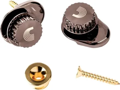 Image de D'Addario PW-SLS-03 Universal Gold Strap Lock (verrou de courroie universel en or)
