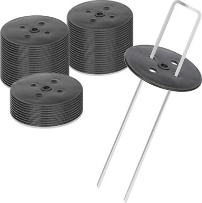 Produktbild von COM-FOUR® 50x Hering Schutzkappe - Unterlegscheiben für Erdanker - Bodenscheiben für Heringe zum Schutz der Zeltplane - Bodenanker-Schutzscheibe für Camping und Garten
