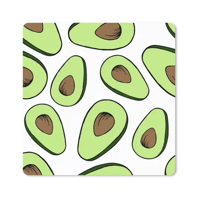 Produktbild von MuchoWow® Mauspad Mousepad Avocado - Muster - Pastell 20x20 cm - Mousepads - Maus Mat - Pad - Mausunterlage - Desk Mat - Bureauartikeln