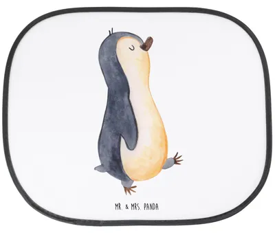 Produktbild von Mr. & Mrs. Panda fenster sonnenschutz auto Pinguin marschieren - Weiß - Geschenk, Langschläfer, Familie, Seitenscheibe, saugnapf, Fürs, Pinguine, Zufrieden, Sonnenblende