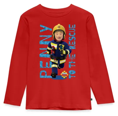 Produktbild von Spreadshirt Feuerwehrmann Sam™ Penny To The Rescue Kinder Premium Langarmshirt, 122/128 (6 Jahre), Rot