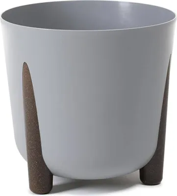 Image de Howhomely Pot de fleurs 25cm de hauteur - Pot de fleurs gris - plastique