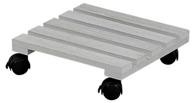Produktbild von Pflanzenroller ausPappelholz, Maße: 30x30 cm, stabile Rollen, Tragkraft bis 100 kg