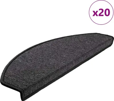 Obrázok produktu pre Schodové rohože 20 ks 65x24x4 cm antracitové, polkruhové, veľké