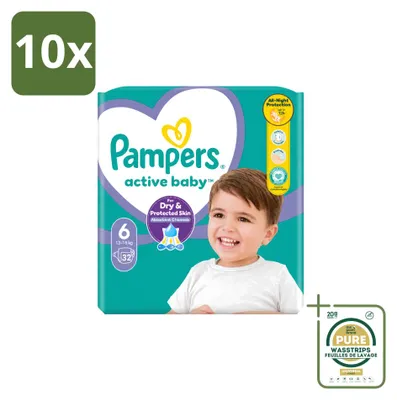 Obrázok produktu pre 10 kusov plienok Pampers Active Baby, veľkosť 6 – balenie
