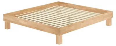 Produktbild von Kingsize Doppelbett 200x200 Buche geölt Holzbett mit wählbarem Zubehör  V-60.87-20Rollrost inkl.