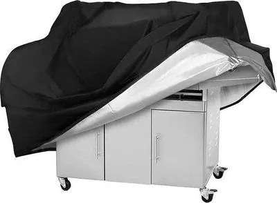 Imagen del producto de Funda para parrilla Famanu, resistente a la intemperie: fabricada en Oxford 420D, resistente al agua y a los rayos UV, dimensiones: 165 x 71 x 122 cm