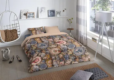 Produktbild von Good Morning Baumwolle Bettwäsche Vasen Braun 135x200 cm + 80x80 cm Braun