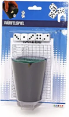 Obrázek produktu pro Hra s kostkami, kelímek + 6 kostek + blok Yatzee