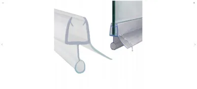 Produktbild von Duschkabinen Dichtungsprofil mit Wasserabweiser, untere Türdichtung für 7–8 mm Glas, 100 cm