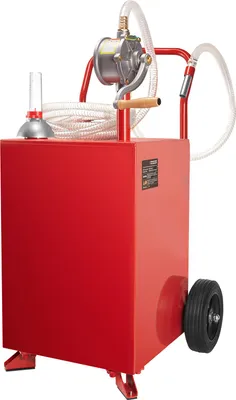 Obrázek produktu pro SucceBuy 75 l palivový vozík, mobilní nádrž na benzín a naftu s ručním čerpadlem, kanystr na palivo s kolečky a 3 m hadicí, palivová nádrž pro vozidla, sekačky, lodě, červená barva