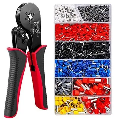 Zdjęcie produktu dla Zaciskarka do końcówek kablowych grzechotka 0 08 16 mm² zestaw 1200 szt.