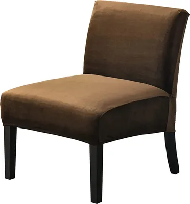 Produktbild von Stuhlhusse ohne Armlehnen, Abnehmbare Armlos-Stuhlhusse, Stretch-Armloser Stuhl Schonbezug, Rutschfeste Sofa-Couch Abdeckung(Kaffee, Samt)