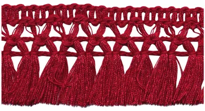1m Fransenborte 32mm Meterware 26 Farben Quastenborte Zierborte Farbwahl bordeaux