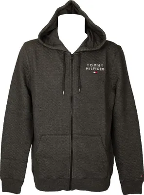 Produktbild von TH TOMMY HILFIGER Herren-Sweatshirt vorne offen mit Kapuze und gesticktem Logo Artikel UM0UM02982 hwk fz Stepp-Hoodie, S, Cotone 70%,Poliestere 30%