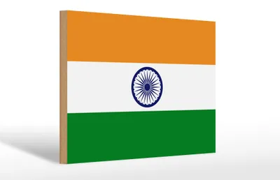 Produktbild von Holzschild Flagge Indiens 30x20cm Flag of India