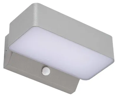 Produktbild von Lindby LED-Außenwandleuchte Fando, silber matt, Sensor, IP44