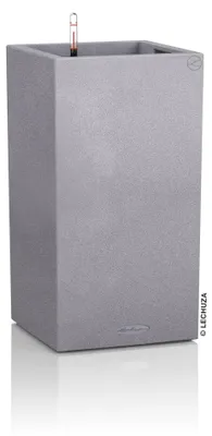Produktbild von LECHUZA-Pflanzgefäß CANTO Stone 40 High Steingrau | Pflanzgefäß mit Bewässerungssystem | Naturstein-Optik | 40 x 40 x 76 cm | 13620