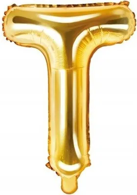 Zdjęcie produktu dla Balon foliowy Litera T 35cm, Złota