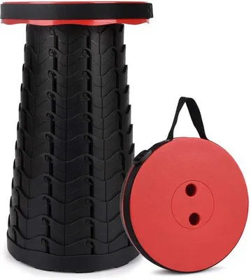 Immagine prodotto di Sgabello pieghevole e regolabile in altezza Unyqoos® – sgabello leggero in nylon/PP, regolabile da 6,5 a 45 cm, peso 1,15 kg, capacità di carico fino a 180 kg, adatto per interni ed esterni
