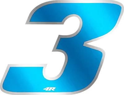 Immagine prodotto di Adesivo numero di gara per moto "3" blu 27 x 37 mm