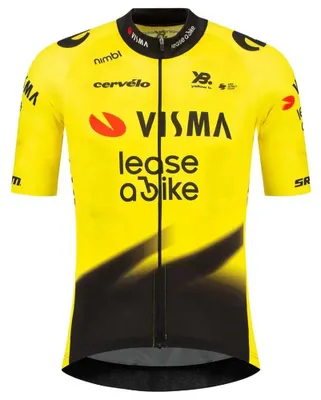 Immagine prodotto di Maglia da ciclismo a maniche corte replica della squadra Tvl Team Visma Lease A Bike, modello 2026, colore giallo, taglia per ragazzi di 8 anni, colore giallo