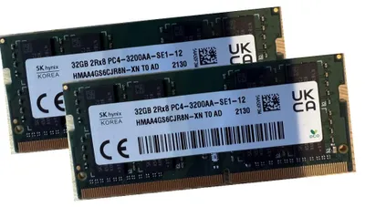 Obrázek produktu pro SK Hynix 64Gb 2x 32GB SODIMM DDR4 3200 PC4 HMAA4GS6CJR8N-XN Paměť RAM pro notebooky