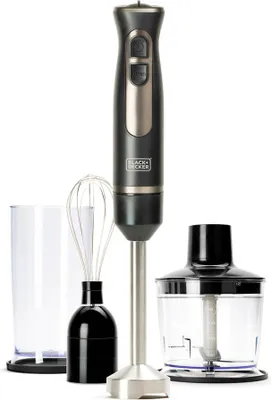 Image de Mixeur Plongeant Pied Metral 800w Hachoir 500ml Fouet Bol 600ml - Black Et Decker - Groupe Taurus