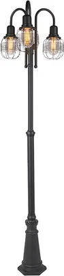 Produktbild von QAZQA - Landhaus I Vintage Ländliche Außenlampe schwarz 3-Flammig IP44 - Guardado I Außenbeleuchtung - Aluminium Länglich - LED geeignet E27