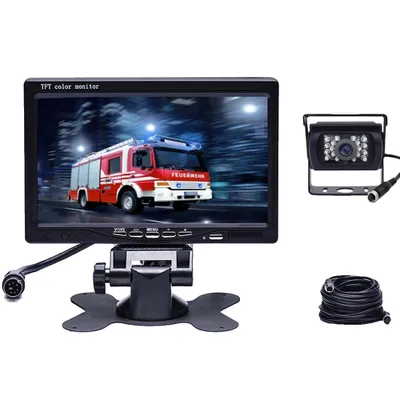 Produktbild von Rückfahrkamera-System, 7 Zoll Display, 800x480 Auflösung, Dual-Videoeingänge, wasserdicht IP67, DC 12V - 24V