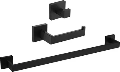 Produktbild von Bad-Accessoires-Set LUANDA Schwarz matt