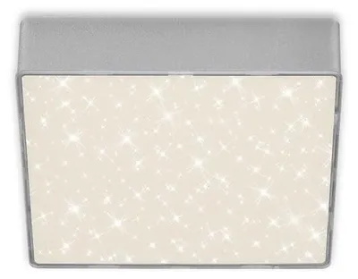 Image de Plafonnier LED BRILONER LEUCHTEN FLAME STAR, 11 W, 1000 lm, IP20, couleur argent, métal-plastique, 15,7 x 15,7 x 3,6 cm