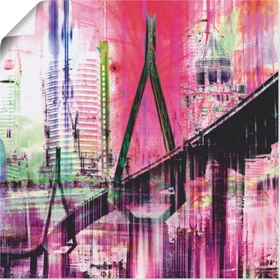 Produktbild von ARTland Poster Hamburg Skyline Abstrakte Collage I Größe: 30x30 cm