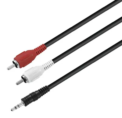 Produktbild von 1,5m Audiokabel 2x Cinch 3,5mm Klinkenstecker Stereo
