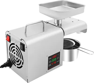 Produktbild von Automatische Ölpresse - Heiß/Kalt Ölpressmaschine - 220V - Edelstahl - Temperatur 50–250°C einstellbar - Weiß