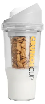 Produktbild von CrunchCup Original Tragbarer Müslibecher To Go 260 + 250 ml | Weiß