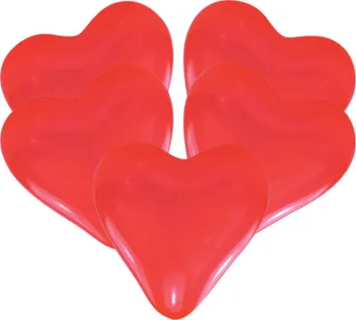 Produktbild von amscan® INT996562 Luftballon Herz mittel - Ø 30 cm, rot, 5 Stück