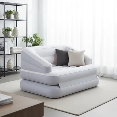 Produktbild von Aufblasbares Sofa 198x138x62 cm wandelbar zum Doppel-Luftbett – vielseitiges Gästebett und Schlafsofa für 2 Personen