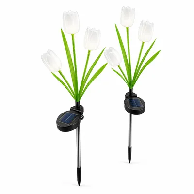 Produktbild von 2‑er‑Set Solar‑Tulpenleuchten IP65 für Garten und Außenbereich, KI-generiertes Bild