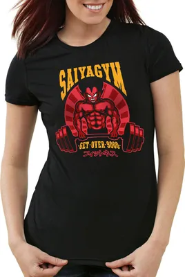 Produktbild von style3 Saiya Gym 9000 Damen T-Shirt songoku roshi ball z roshi dragon, Farbe:Schwarz, Größe:M