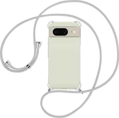 Produktbild von Handykette Backcover-Schutzhülle mit Band (Metall silberfarben) für Google Pixel 8 (6.2'') - silbergrau