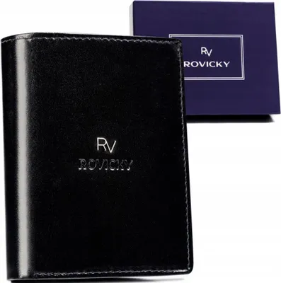 Obrázek produktu pro Pánská peněženka Rovicky z přírodní kůže černá RFID 13x10 cm