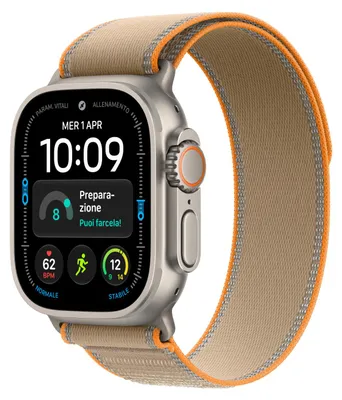 Image de Apple Watch Ultra 4 OLED 49 mm Numérique 422 x 514 pixels Écran tactile 5G Titane Wifi GPS (satellite)