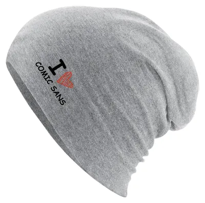 Produktbild von Huuraa Beanie I love Comic Sans Herz Heather Grey One Size Baumwolle und Elasthan Mütze Geschenkidee