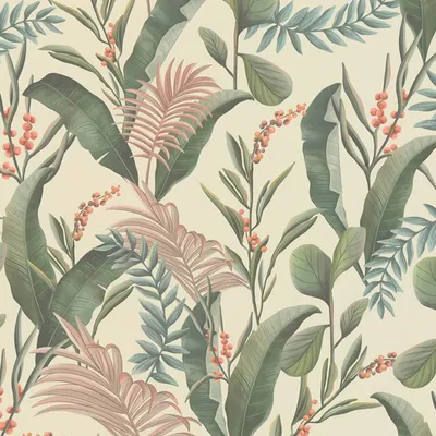 Produktbild von Profhome 394361-GU Blumen Tapete Floral matt creme grün beige rosa 5,33 m2