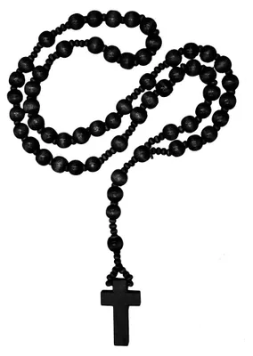 Produktbild von Rosenkranz aus Holz / Kette mit Kreuz in - Schwarz