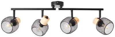 Produktbild von Brilliant Deckenstrahler Giada Strahlerrohr 4flg, 74 cm, E14, schwenkbar, Metall/Holz, schwarz/braun